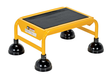 1 Step Commercial Spring Loaded Rolling Ladder - Yellow